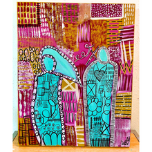 Load image into Gallery viewer, "A Deeper Meaning And Connection" original abstract figurative canvas painting by Artist Sierra Barnes.