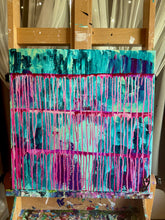 Load image into Gallery viewer, "Benefiting" Original Abstract Drip Painting Infused With Amethyst On Canvas