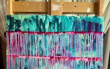 Load image into Gallery viewer, "Benefiting" Original Abstract Drip Painting Infused With Amethyst On Canvas