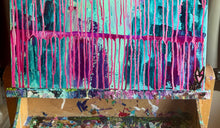 Load image into Gallery viewer, "Benefiting" Original Abstract Drip Painting Infused With Amethyst On Canvas