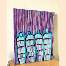 Load image into Gallery viewer, original abstract figurative painting - acrylic infused with amethyst featuring an original poem handwritten on the back.