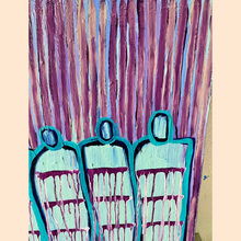 Load image into Gallery viewer, original abstract figurative painting - acrylic infused with amethyst featuring an original poem handwritten on the back.