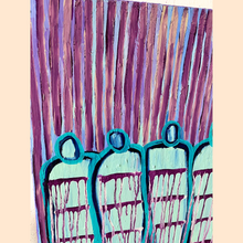 Load image into Gallery viewer, original abstract figurative painting - acrylic infused with amethyst featuring an original poem handwritten on the back.