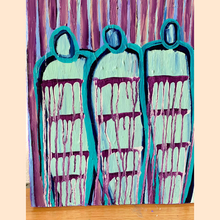 Load image into Gallery viewer, original abstract figurative painting - acrylic infused with amethyst featuring an original poem handwritten on the back.