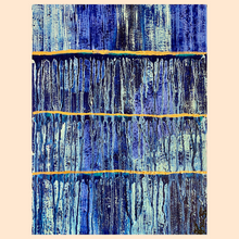 Load image into Gallery viewer, &quot;Cleansing Myself&quot; Amethyst Infused Original Abstract Blue Abstract Painting On Canvas, Blue Wall Art, Contemporary Art, Home Decor Art
