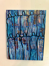 Load image into Gallery viewer, "Embrace It All" Original Figurative Painting Infused With Selenite, Black Obsidian, Black Tourmaline, and Amethyst