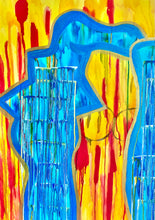 Load image into Gallery viewer, Original abstract figurative painting on canvas featuring an original poem handwritten on the back.