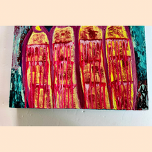 Load image into Gallery viewer, "Inner Work" Original Abstract Figurative Painting Infused With Citrine.