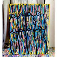 Load image into Gallery viewer, Original abstract figurative painting featuring an original poem handwritten poem on the back.