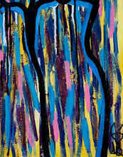 Load image into Gallery viewer, Original abstract figurative painting featuring an original poem handwritten poem on the back.