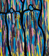 Load image into Gallery viewer, Original abstract figurative painting featuring an original poem handwritten poem on the back.