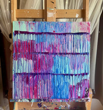 Load image into Gallery viewer, "Stepping Out of The Box" Original Abstract Painting Infused With Black Obsidian And Black Tourmaline