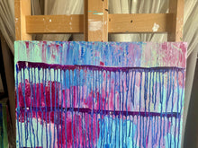 Load image into Gallery viewer, "Stepping Out of The Box" Original Abstract Painting Infused With Black Obsidian And Black Tourmaline