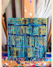 Load image into Gallery viewer, "The Inner Calling" Original Abstract Drip Painting Infused With Rose Quartz