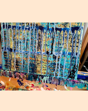 Load image into Gallery viewer, "The Inner Calling" Original Abstract Drip Painting Infused With Rose Quartz