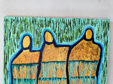 Load image into Gallery viewer, "Tranquility And Faith" Original Abstract Figurative Painting Infused With Rose Quartz, Citrine, And Moonstone