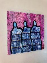 Load image into Gallery viewer, "Wash Away" Original Abstract Painting Infused With Carnelian, Rose Quartz, And Selenite