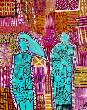 "A Deeper Meaning and Connection" Original Abstract Figurative Painting