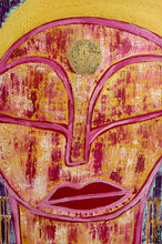 Load image into Gallery viewer, "A Higher Frequency" Original Abstract Figurative Painting Infused With Rose Quartz And Black Obsidian On Canvas
