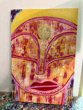 Load image into Gallery viewer, "A Higher Frequency" Original Abstract Figurative Painting Infused With Rose Quartz And Black Obsidian On Canvas
