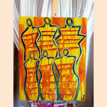 Load image into Gallery viewer, &quot;A New Glow&quot; original abstract figurative canvas painting by Artist Sierra Barnes. 
