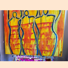 Load image into Gallery viewer, &quot;A New Glow&quot; original abstract figurative canvas painting by Artist Sierra Barnes. 
