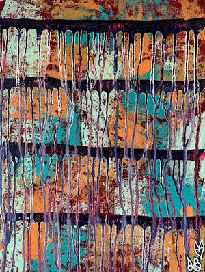 "Beauty And Purpose" Original Abstract Painting Infused With Rose Quartz And Carnelian