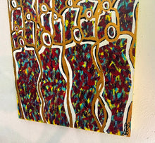 Load image into Gallery viewer, "Breaking The Mold" Original Abstract Figurative Painting Infused With Selenite, Amethyst, And Sleeping Beauty Turquoise
