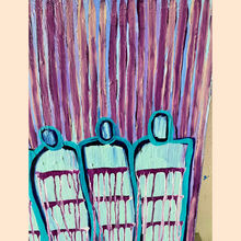 Load image into Gallery viewer, original abstract figurative painting - acrylic infused with amethyst featuring an original poem handwritten on the back.
