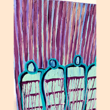 Load image into Gallery viewer, original abstract figurative painting - acrylic infused with amethyst featuring an original poem handwritten on the back.
