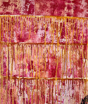 "Character Building" Original Abstract Painting Infused With Moonstone