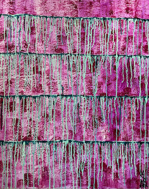 "Embracing Something New" Original Abstract Painting Infused With Rose Quartz And Amethyst On Wood Panel