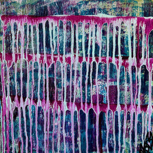 'Exceeding" Original Abstract Painting Infused With Selenite And Black Tourmaline On Canvas