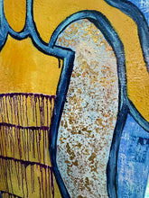 Load image into Gallery viewer, "Feeling A Loving Energy" Original Abstract Angel Figurative Painting Infused With Clear Quartz, Selenite, And Amethyst On Canvas
