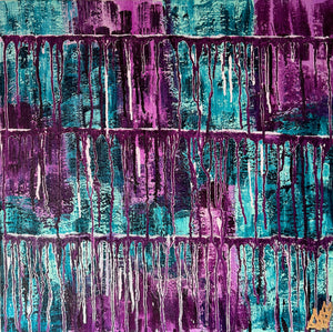 "Finding Balance" Original Abstract Paiting Infused With Selenite
