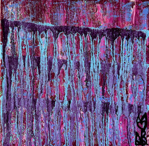"Healing Within Bright Colors" Original Abstract Painting infused With Clear Quartz And Selenite