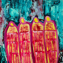Load image into Gallery viewer, &quot;Inner Work&quot; Original Abstract Figurative Painting Infused With Citrine.
