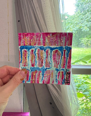 'Magnet For Positivity" Small Original Abstract Painting Infused With Moonstone