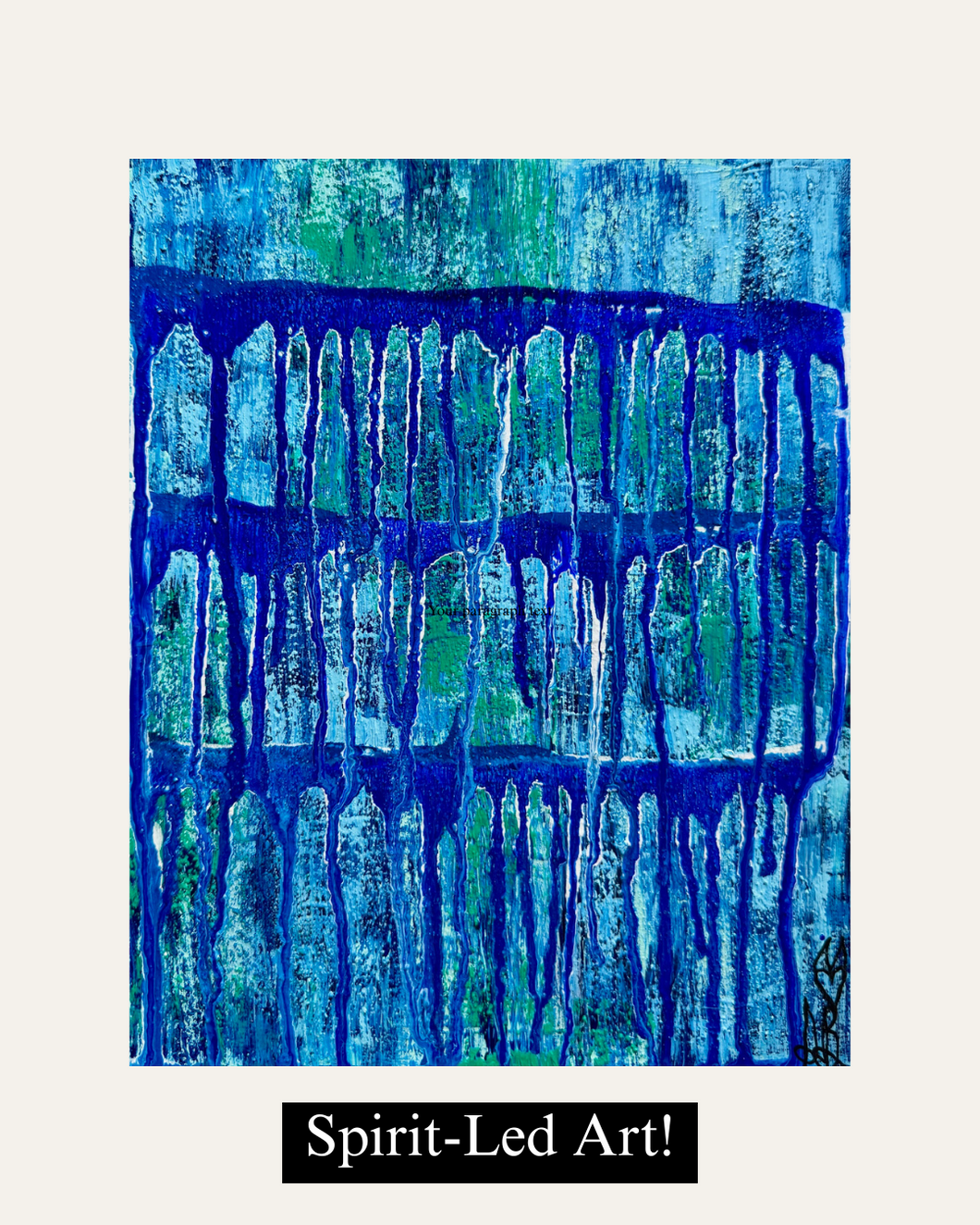 Spirit-Led  Art: Intuitive Crystal-Infused Painting with Oracle Card + Intuitive Message + Affirmation