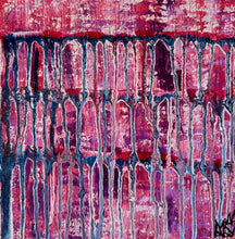Load image into Gallery viewer, "The Power" Original Abstract Painting Infused With Rose Quartz And Carnelian On Canvas
